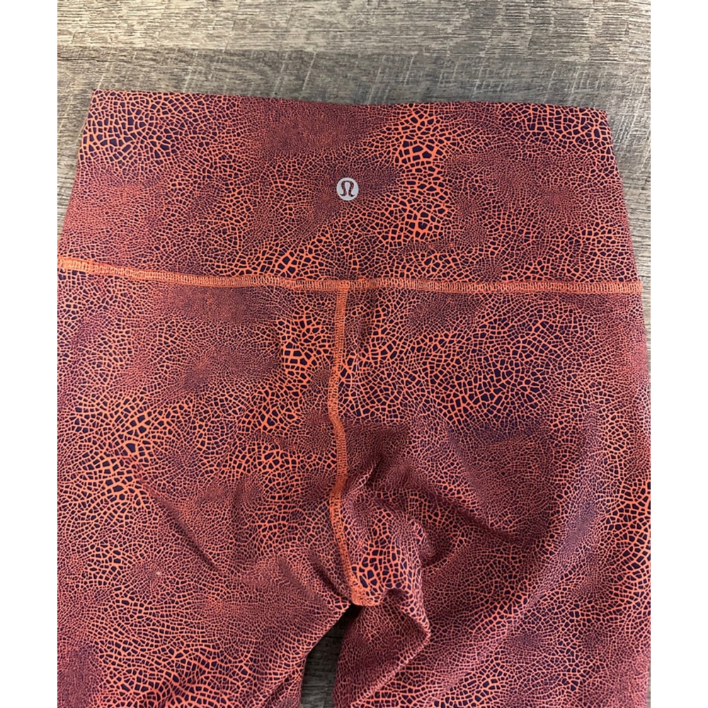 Lululemon Wunder Train High-Rise Tight 25" Crackle Glaze Vintage Orange Larkspur - Picture 6 of 7